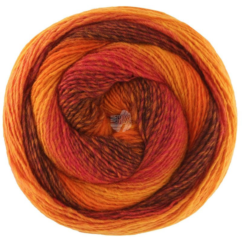 457 Terrakotta/Schoko-/Dunkelbraun/Tonrot/Rotorange/ Dottergelb/Orange (Gomitolo Versione)