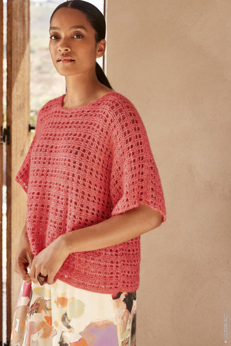 Anleitung Nr. 19452 Häkelshirt aus Natural Superkid Tweed & Filo Paillettes