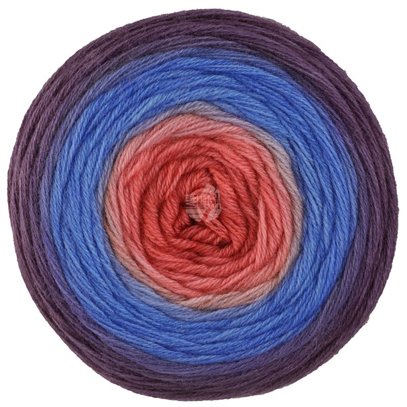 17 Dunkelgrauviolett/Azurblau/Lachsrot (Merino Lace Aquarell)