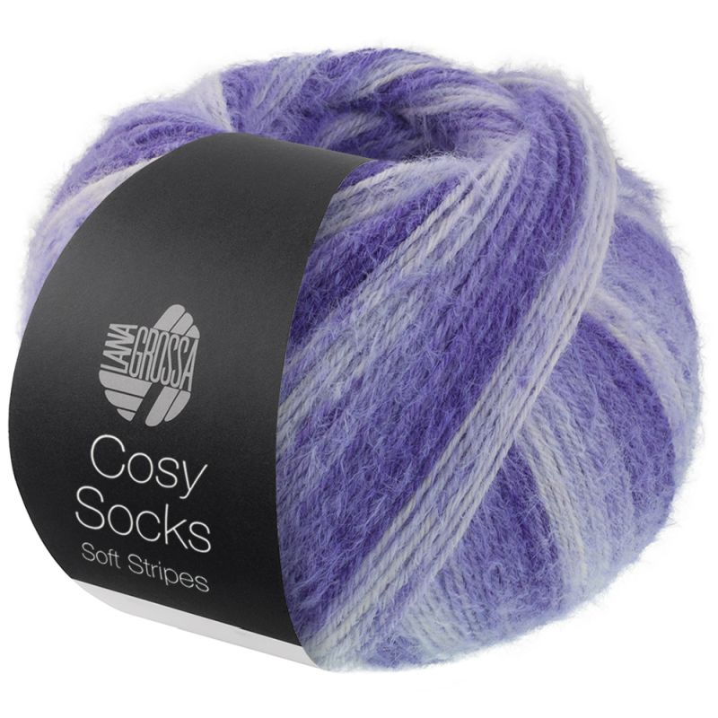 101 Blauviolett/Veilchenblau/Zartviolett/Weiß (Cosy Socks Soft Stripes)