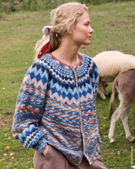 Anleitung Nr. 20065 Jacke mit Rundpasse aus Landlust Naturwolle