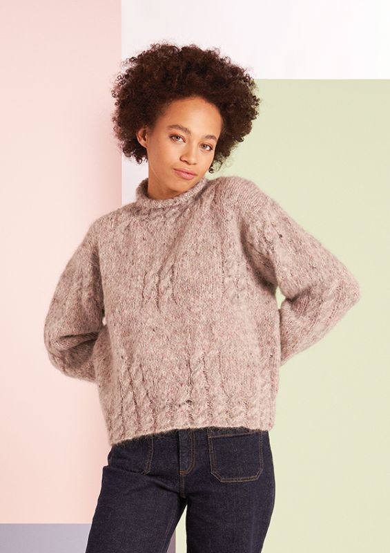 Anleitung Nr. 18746 Pullover "Dartmoor" aus Tweed Haze (Rowan)