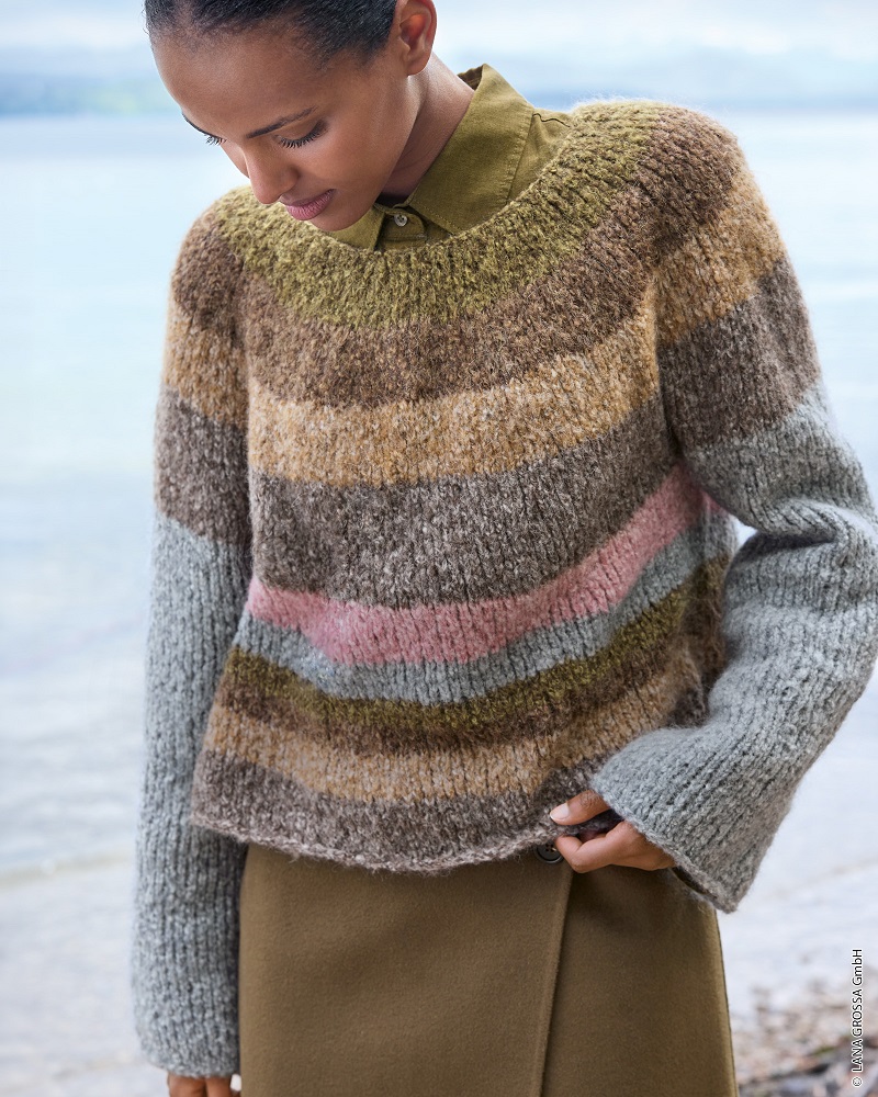 Anleitung Nr. 19853 Top-Down-Pullover aus Milano