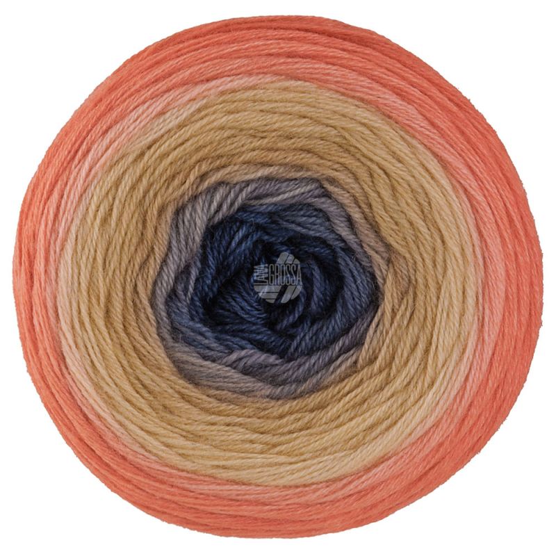 18 Apricot/Pfirsich/Anthrazit (Merino Lace Aquarell)